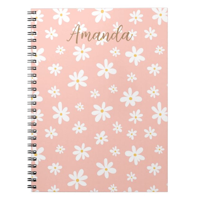 Girl monogram farbiges Blumenmuster Notizblock (Vorderseite)