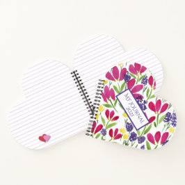 Girl Monogram Garden Blume Rosa Lila gelb Notizbuch