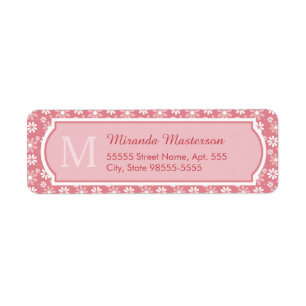 Girl Monogram Niedlich Pink Daisy Blume mit Namen