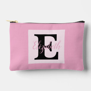 Girl Monogram und Name pink lila Luggage Zubehörtasche