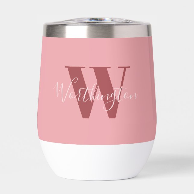 Girl Monogramm und Name Rosa rot (Vorderseite)