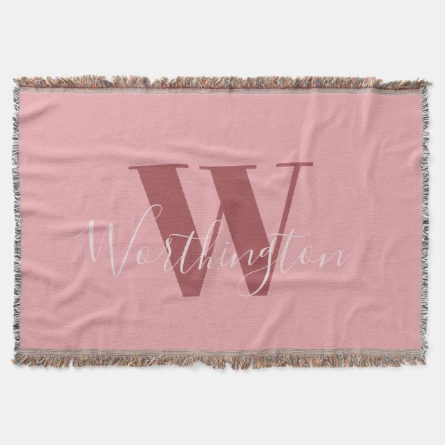 Girl Monogramm und Name Rosa rot Decke (Vorderseite)