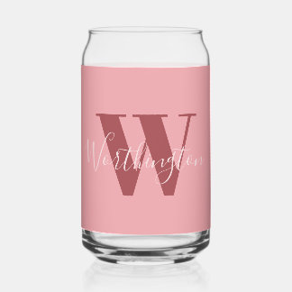 Girl Monogramm und Name Rosa rot Dosenglas