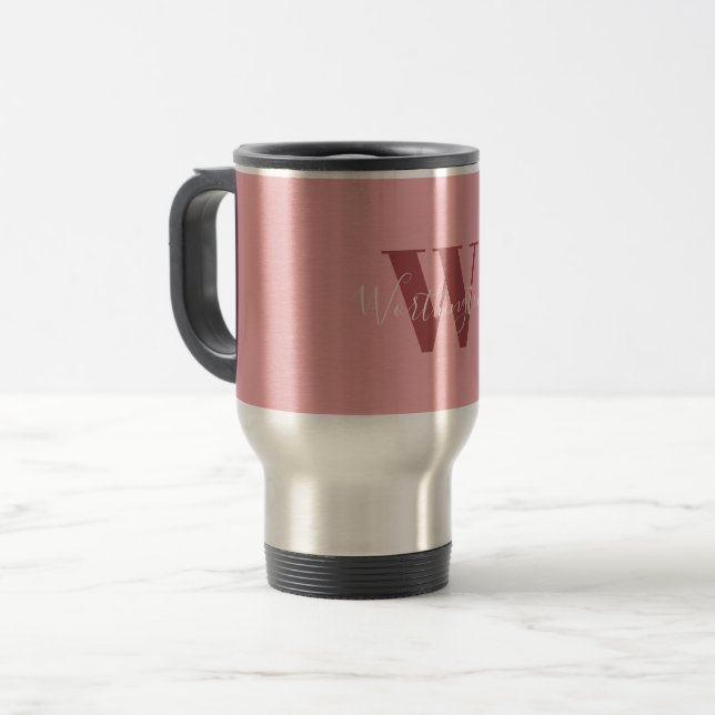 Girl Monogramm und Name Rosa rot Reisebecher (Vorderseite Links)