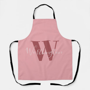 Girl Monogramm und Name Rosa rot Schürze