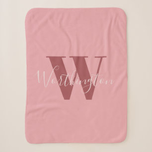 Girl Monogramm und Name Rosa rot Sherpadecke