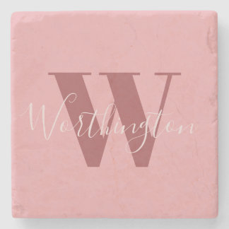 Girl Monogramm und Name Rosa rot Steinuntersetzer