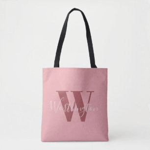 Girl Monogramm und Name Rosa rot Tasche