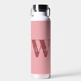 Girl Monogramm und Name Rosa rot Trinkflasche