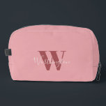 Girl Monogramm und Name Rosa rot Waschbeutel<br><div class="desc">Girly Monogram und Name rosa rot Kalligraphie Anpassbare Monogramm und Name auf dem Monogramm in Rosa- und Rosatönen geschrieben. Das Monogramm ist ein großer Buchstabe in dunkelrosa Rot und der Name ist in handgeschriebenen Buchstaben mit sehr hellrosa Farbe geschrieben. Die Farben der Buchstaben aus dem Monogramm und dem Namen, sowie...</div>