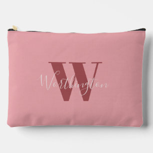 Girl Monogramm und Name Rosa rot Zubehörtasche