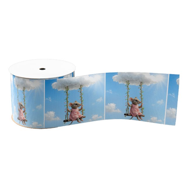 Girl Mouse On a Summer Swing Ripsband (Spule)