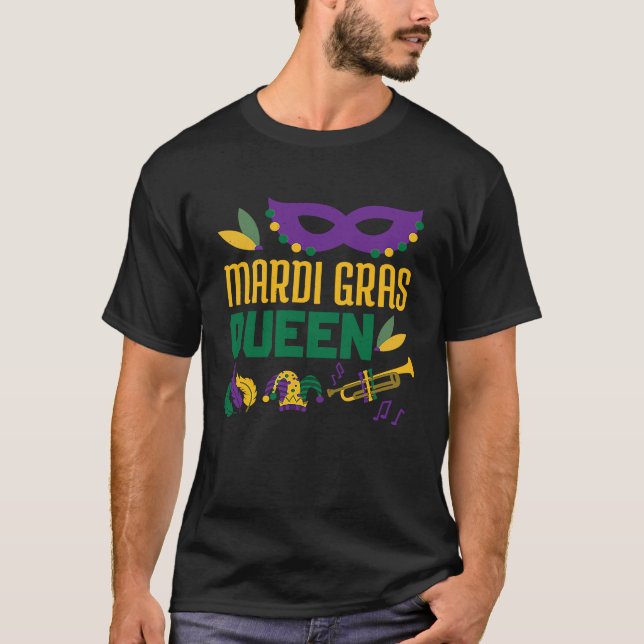 Girl New Orleans Mardi Festival Parade Beads Mardi T-Shirt (Vorderseite)