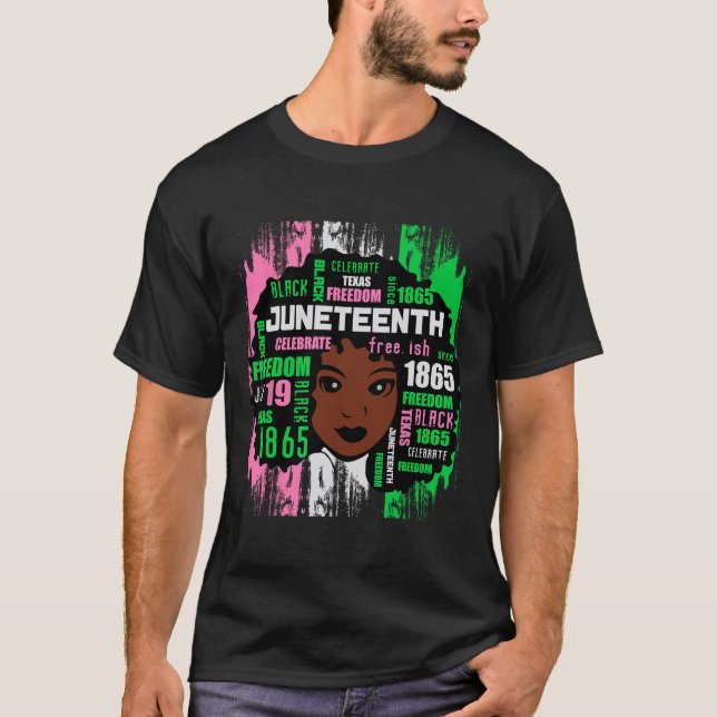 Girl Niedlich Aka Juneteenth T-Shirt Black History (Vorderseite)