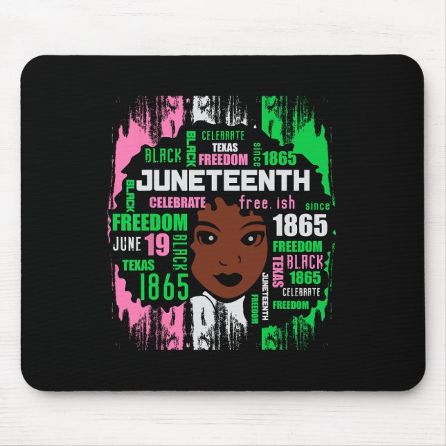 Girl Niedlich Aka Juneteenth T-Shirt Black History Mousepad (Vorne)