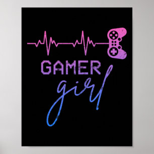 Girl Niedlich Heartbeat Gamer for Girl Video Game  Poster
