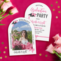 Girl Niedlich Pink Bows Arch Abschluss Celebration