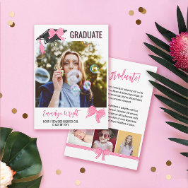 Girl Niedlich Pink Bows Fotos Abschluss Ankündigung