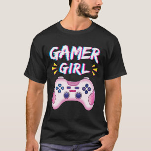 Girl Niedlich Pink Controller Video Game Girl Gami T-Shirt