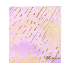 Girl Niedlich Pink und Gold Muster Notizblock