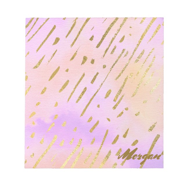 Girl Niedlich Pink und Gold Muster Notizblock (Vorderseite)