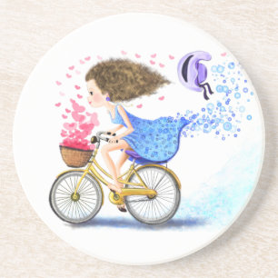Girl on a Bike Untersetzer Romantische Geschenkide