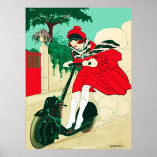 Girl on a Scooter by Alberto Fabio Lorenzi  Poster