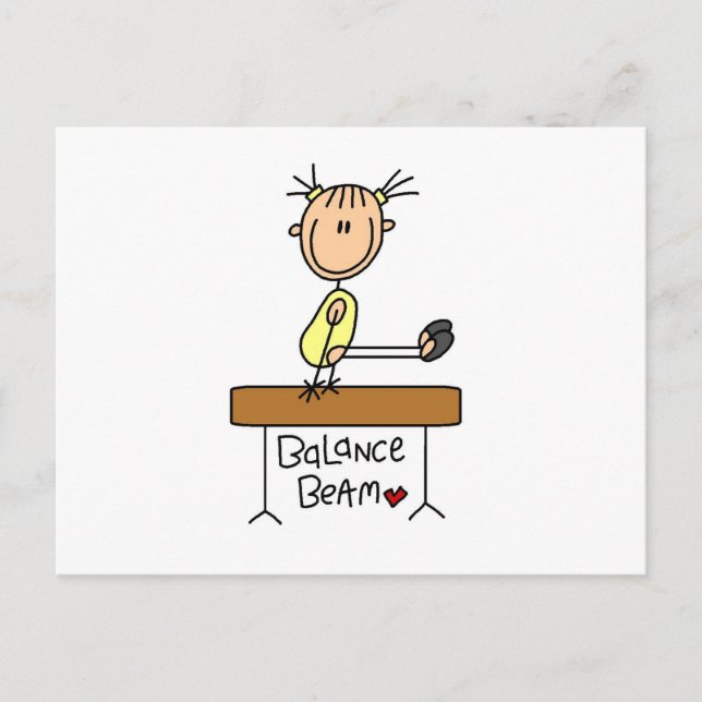 Girl on Balance Beam Postkarte (Vorderseite)