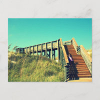 Girl on board walk, Florida Gulf Coast Beach