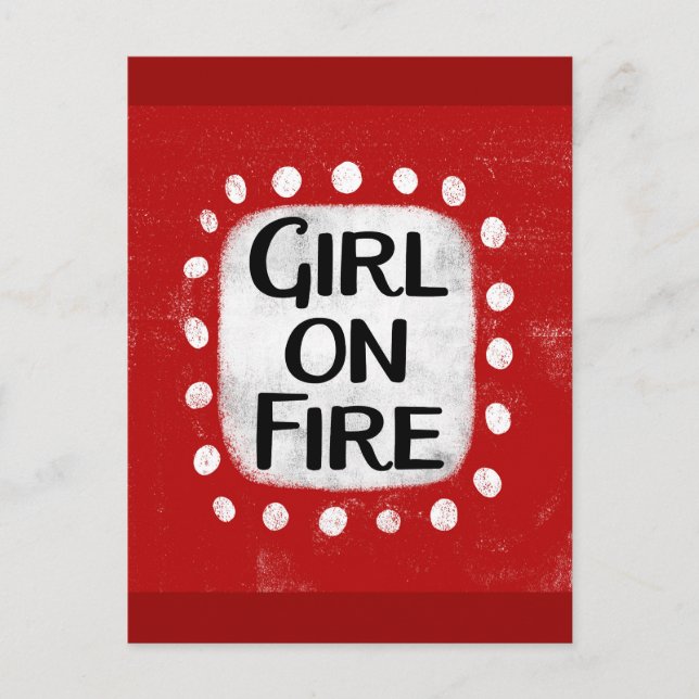 Girl on Fire Postcard Postkarte (Vorderseite)