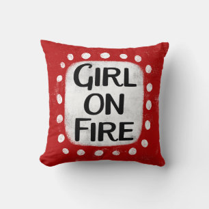 Girl on Fire Throw Kissen