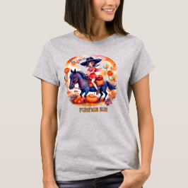 Girl on Horse Great Pumpkin Run Halloween T-Shirt