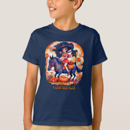 Girl on Horse Great Pumpkin Run Halloween T-Shirt