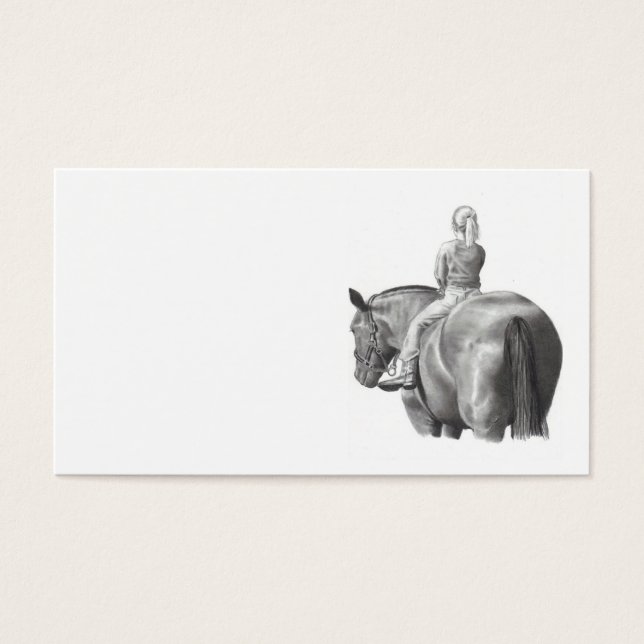 Girl on Horseback Business Card Stift Kunst (Vorderseite)