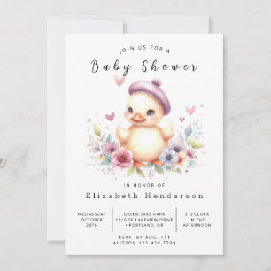 Girl Online Duck Baby Showdusche Einladung