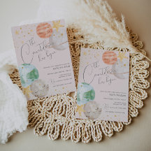 Girl Outer Space Baby Dusche Einladung