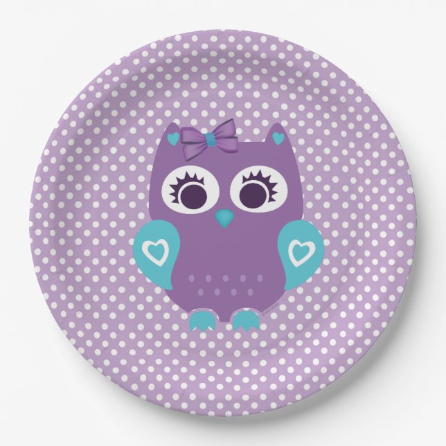 Girl Owl Paper-Teller für jedes Ereignis Pappteller (Vorderseite)