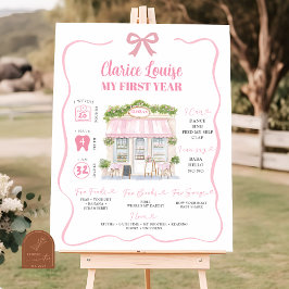 Girl Paris Coquette First Birthday Sign Poster
