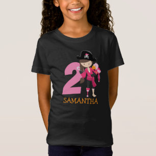 Girl Parrot 2e fête d'anniversaire pirate T-shirt