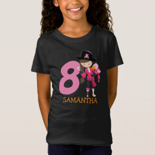 Girl Parrot 8e fête d'anniversaire pirate T-Shirt