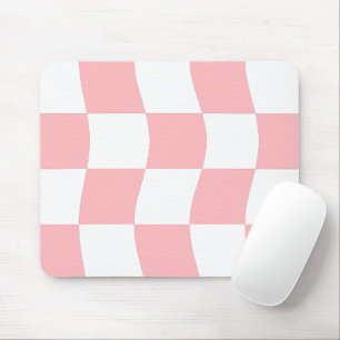 Girl Pastel Pink White Wavy Karton Muster Mousepad