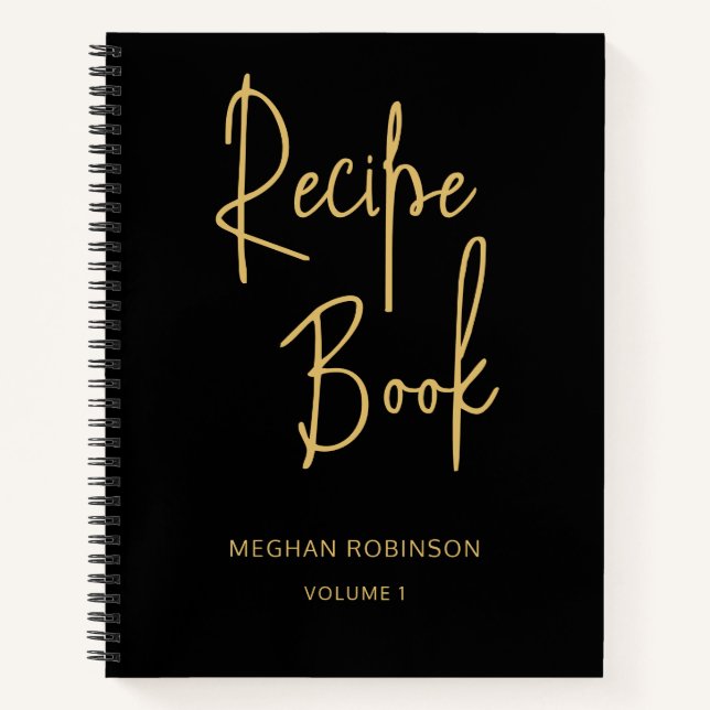 Girl Personalisiertes Kochbuch Schwarzes Rezept No Notizbuch (Vorderseite)