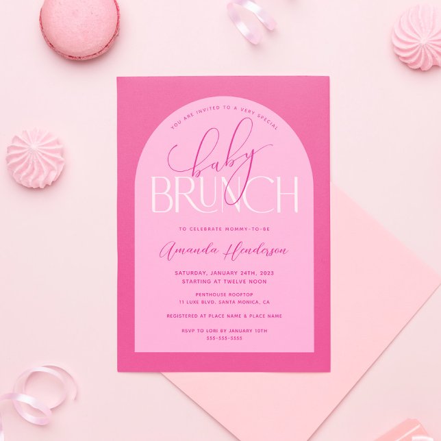 Girl Pink Baby Brunch Kinderdusche Einladung (Von Creator hochgeladen)