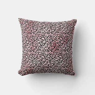 Girl Pink Black Leopard Print Kissen