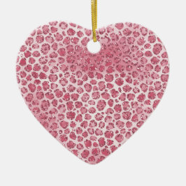 Girl Pink Blush Glitzer Leopard Print Keramik Ornament