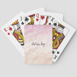Girl Pink Blush Peach Glam Leopard Print Gefärbte  Spielkarten