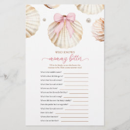 Girl Pink Bow Shell Who Knows Mommy Better