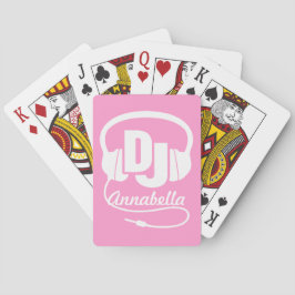 Girl pink DJ Fügen Sie Ihren Namen Musik Spielkart Spielkarten