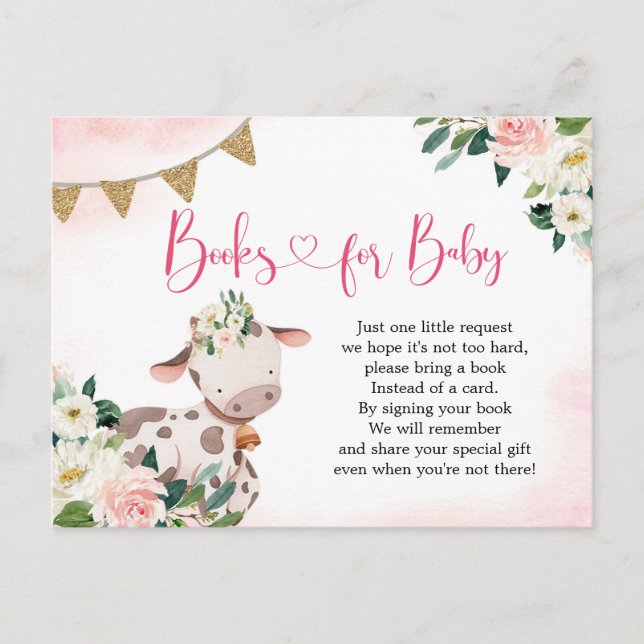 Girl Pink Farm Baby Shows for Baby Invitati Einladungspostkarte (Vorderseite)