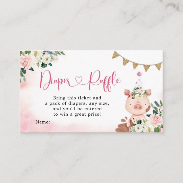 Girl Pink Farm Babydusche Windelwindeln Umschließu Begleitkarte (Vorderseite)